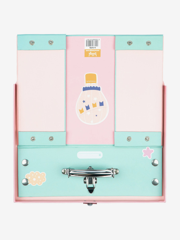 BAAGL  Розов сгъваем училищен куфар с обков Baagl Rainbow