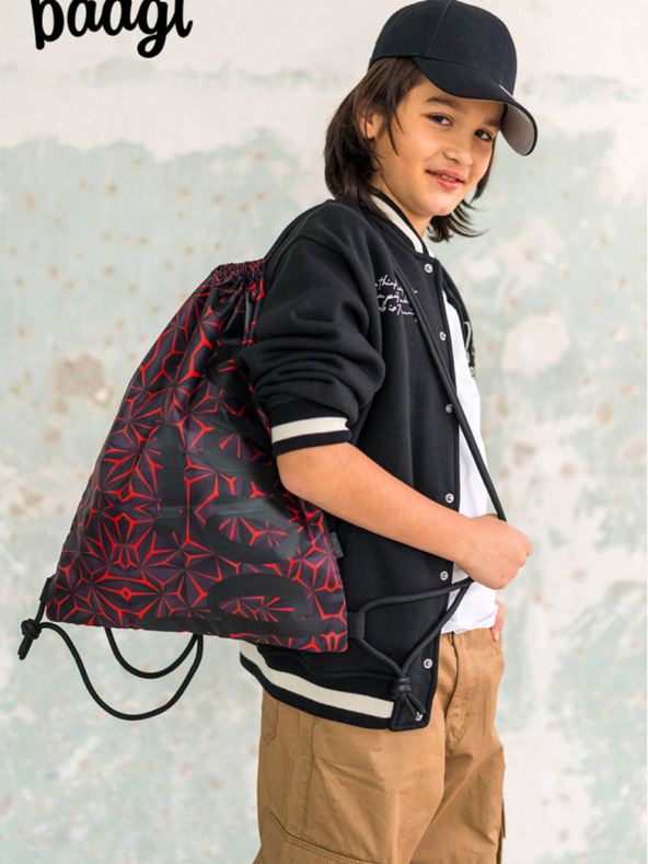 BAAGL  Черна чанта Baagl Червен многоъгълник