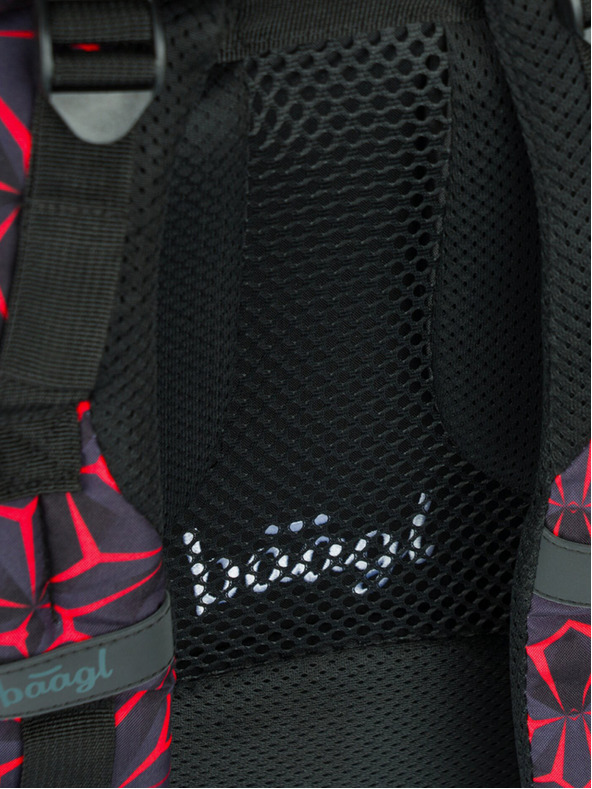 BAAGL  Черна ученическа раница Baagl Core Red Polygon