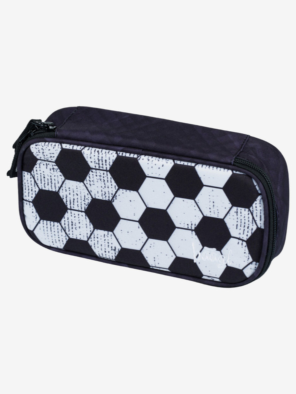 BAAGL  Комплект черна ученическа раница, моливник и чанта Baagl Cubic Goal