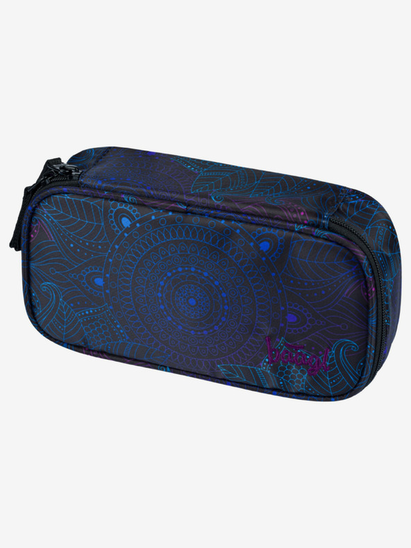 BAAGL  Черен шарен училищен комплект - раница, моливник и чанта Baagl Cubic Zen