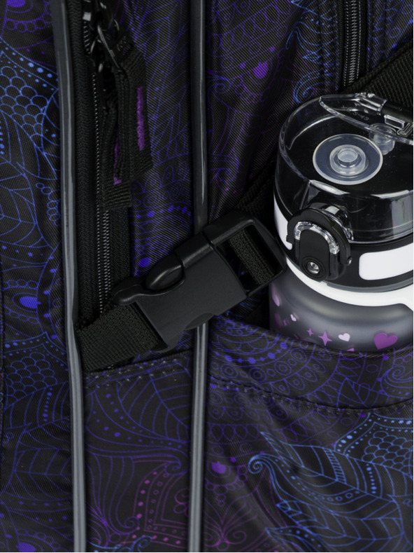 BAAGL  Черен шарен училищен комплект - раница, моливник и чанта Baagl Cubic Zen