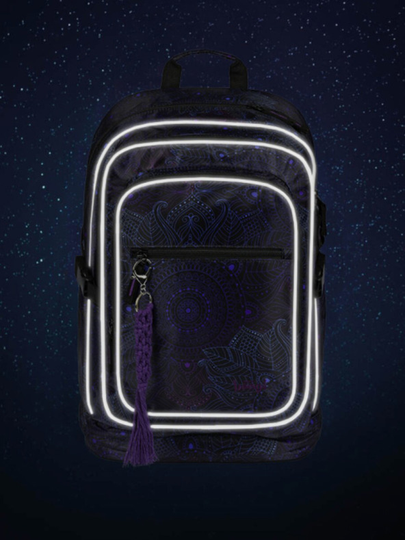 BAAGL  Черен шарен училищен комплект - раница, моливник и чанта Baagl Cubic Zen