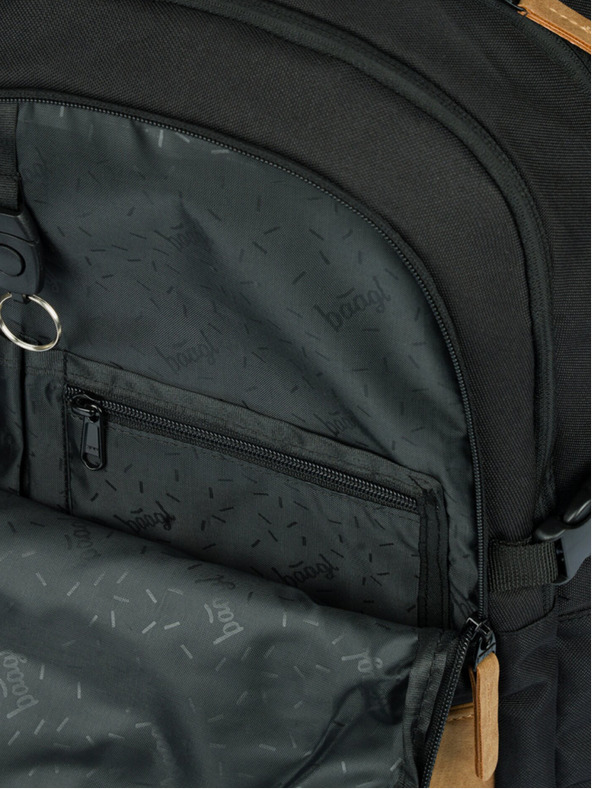 BAAGL  Сив ученически комплект - раница, моливник и чанта Baagl Skate Darkness