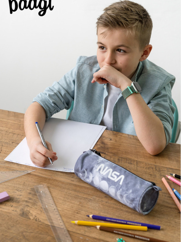 BAAGL  Сив ученически калъф Baagl NASA Grey