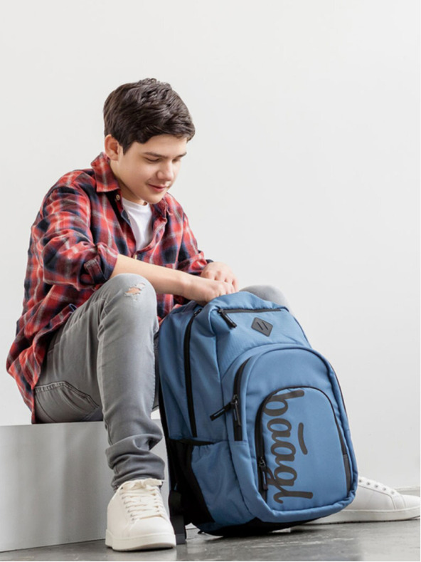 BAAGL  Син училищен комплект - раница, моливник, чанта Baagl Coolmate Ocean Blue