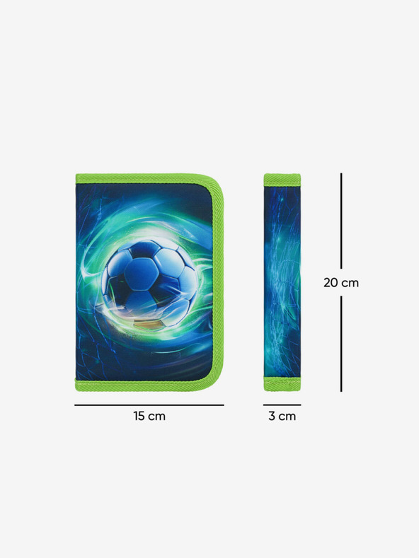 BAAGL  Зелен Училищен моливник на едно ниво Футболна топка Baagl
