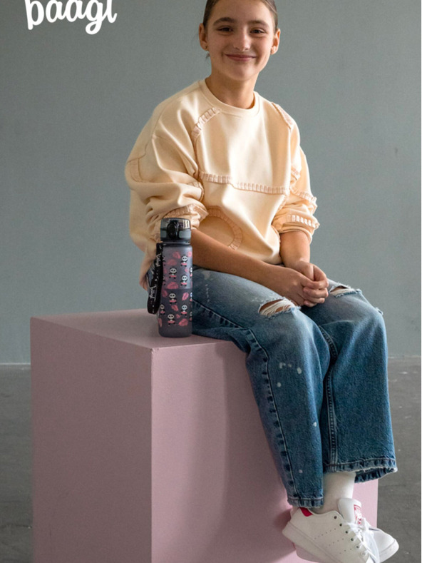 BAAGL  Сива тританова бутилка за пиене "Панда", 500 ml Baagl