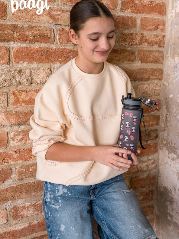 BAAGL  Сива тританова бутилка за пиене "Панда", 500 ml Baagl