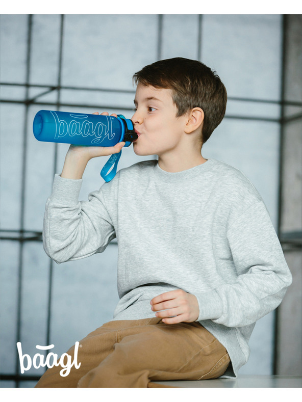 BAAGL  Синя бутилка за пиене от тритан с лого - синя, 500 ml Baagl
