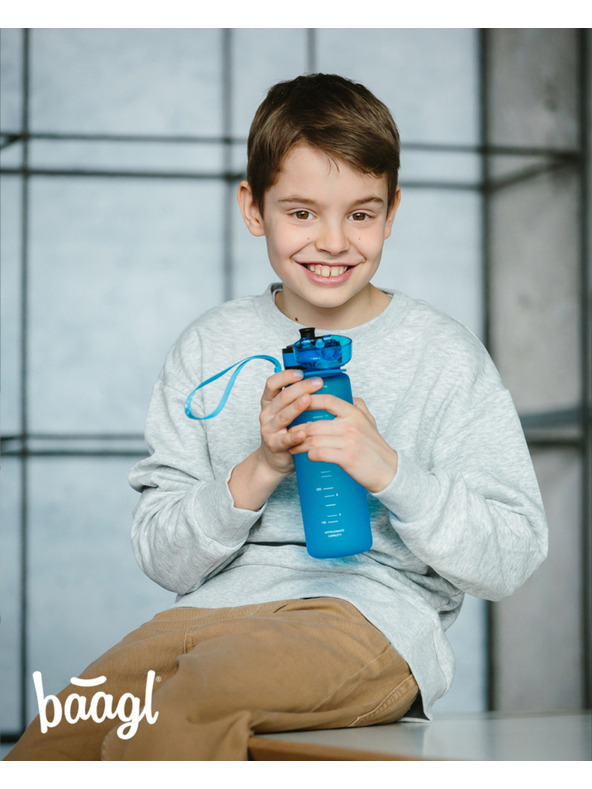 BAAGL  Синя бутилка за пиене от тритан с лого - синя, 500 ml Baagl