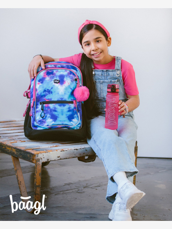 BAAGL  Розова тританова бутилка за пиене с лого - розова, 500 ml Baagl