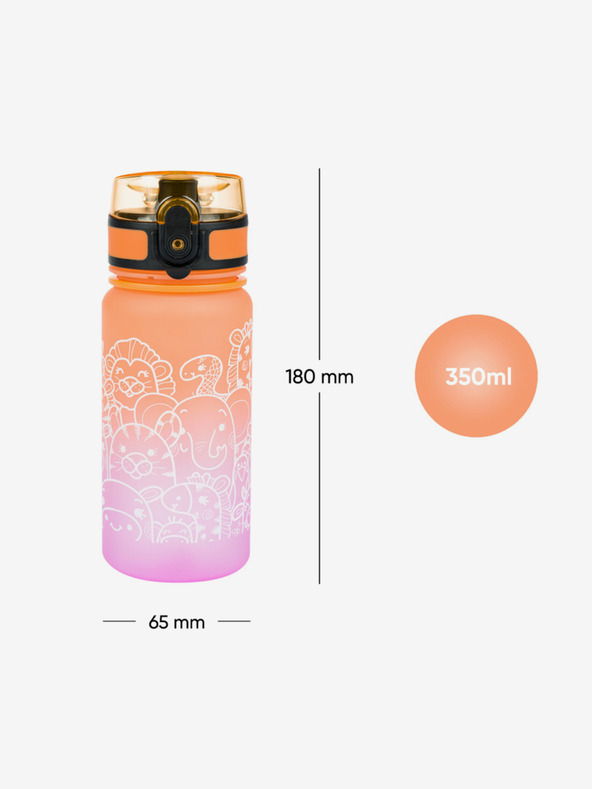 BAAGL  Оранжева бутилка за пиене от тритан Gradient Animals, 350 ml Baagl