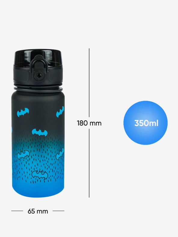 BAAGL  Черна бутилка за пиене от тритан с градиент "Батман синьо", 350 ml Baagl