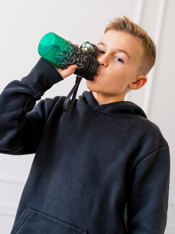 BAAGL  Зелена бутилка за пиене от тритан с градиент дино, 350 ml Baagl