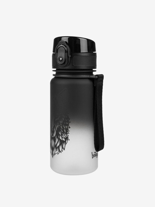 BAAGL  Черна бутилка за пиене от тритан с градиент вълк, 350 ml Baagl