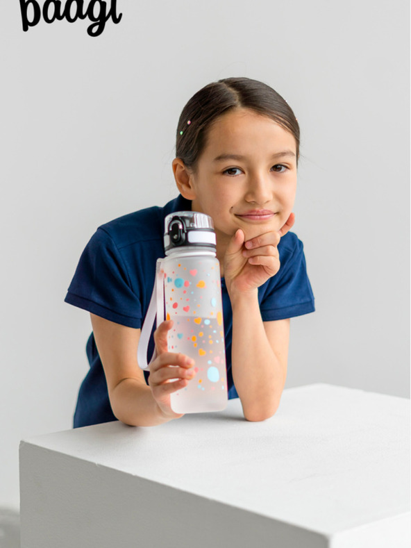 BAAGL  Бяла бутилка за пиене tritan pet, 500 ml Baagl