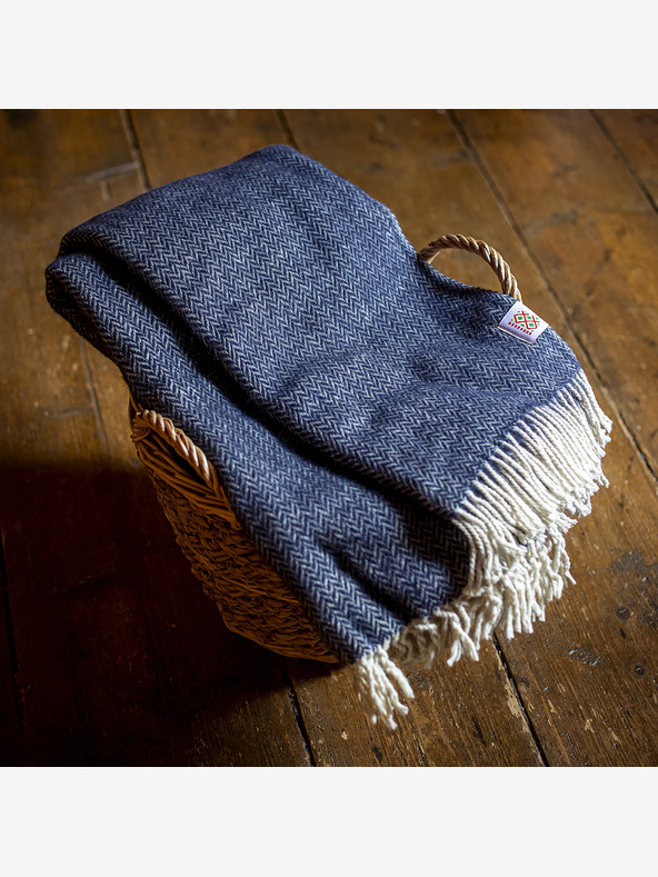 Balkanova Вълнено одеяло Elma VII - среднощно синьо