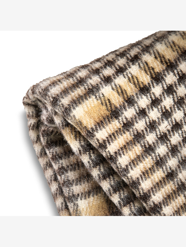 Balkanova Вълнено одеяло Elma XI - кафяво и бежово каре