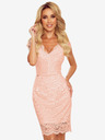 numoco Дантелена рокля с деколте - прасковена Numoco