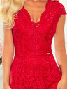 numoco Дантелена рокля с деколте - червена Numoco