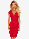 numoco Дантелена рокля с деколте - червена Numoco