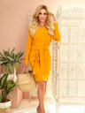 numoco Рокля с широк колан - горчица Numoco