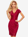 numoco Дантелена рокля с деколте - бургундско Numoco