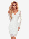 numoco Дантелена рокля с дълги ръкави и деколте - ECRU Numoco