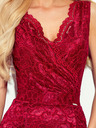numoco Дантелена миди рокля с деколте тип "молив" - бургундско Numoco
