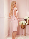 numoco Елегантна миди рокля с къдрички - прахово розово Numoco