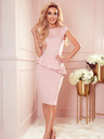 numoco Елегантна миди рокля с къдрички - прахово розово Numoco