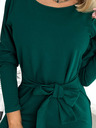 numoco Рокля с дълъг ръкав и завързана талия - зелена Numoco