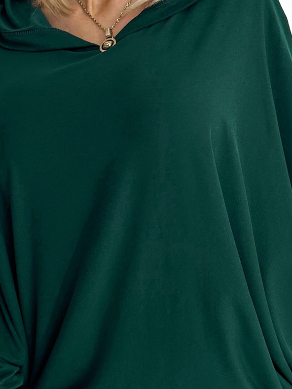 numoco Рокля с качулка и папийонка - зелена Numoco