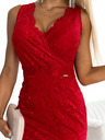 numoco Дантелена миди рокля с деколте - червена Numoco