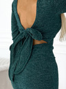 numoco Удобна рокля с пуловер и панделка на гърба - зелена Numoco