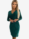 numoco Рокля с дълъг ръкав и дантелено деколте - зелена Numoco