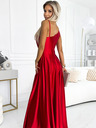 numoco Елегантна дълга сатенена рокля с едно рамо - червена Numoco
