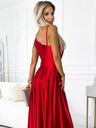 numoco Елегантна дълга сатенена рокля с едно рамо - червена Numoco