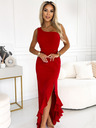 numoco Дълга рокля с едно рамо - червена Numoco