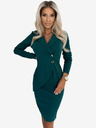 numoco Рокля с деколте, копчета и яка - зелено Numoco