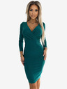 numoco Прилепнала рокля с деколте тип "молив" и дълги ръкави - зелена с брокат Numoco