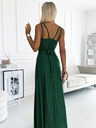 numoco Дълга рокля с деколте и двойни презрамки - зелена с блясък Numoco