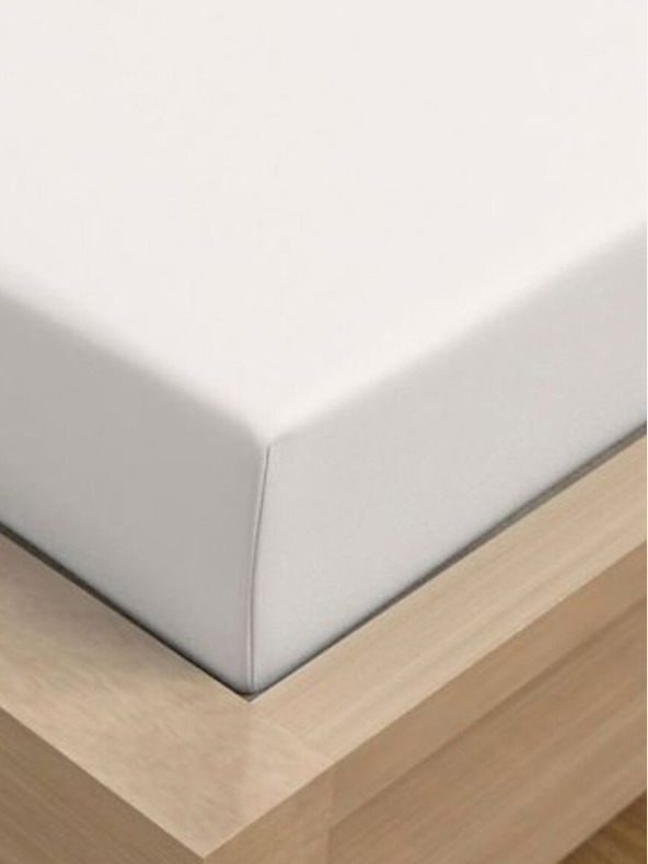 Kvalitex Единичен чаршаф Атлас гладък 140x240см бял