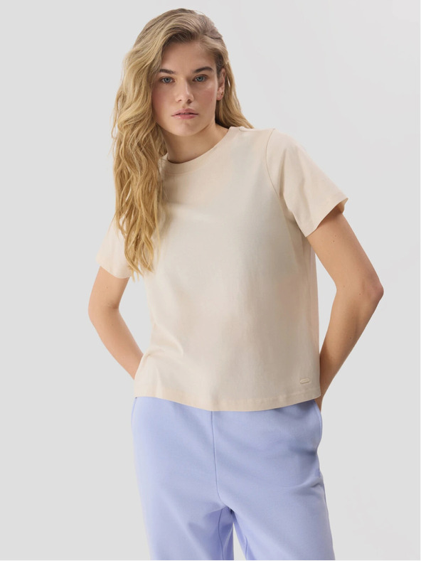 4F Дамска обикновена тениска с щампа от органичен памук 4F