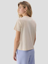 4F Дамска обикновена тениска с щампа от органичен памук 4F