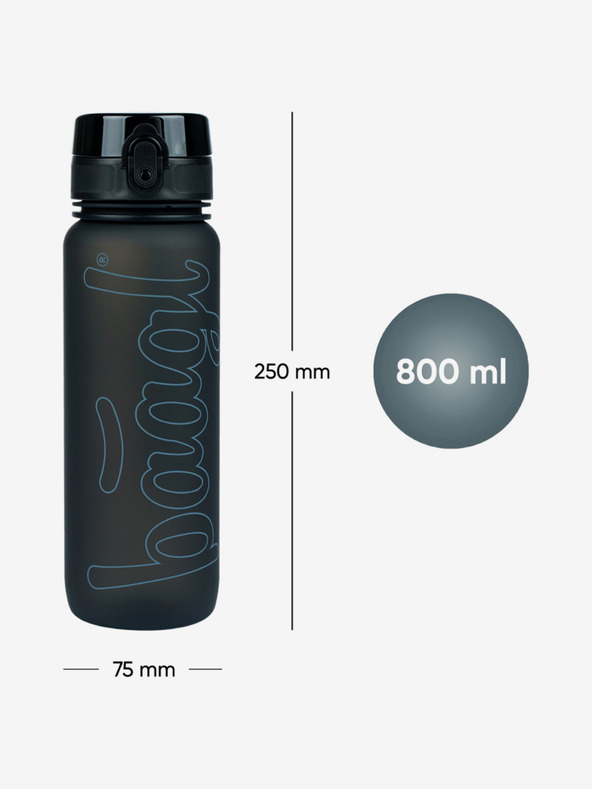 BAAGL  Черна бутилка за пиене от тритан, черна, 800 ml Baagl