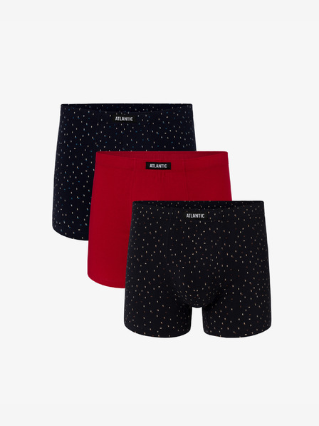 Atlantic Мъжки боксерки ATLANTIC 3-PACK - тъмно синьо, червено, тъмно синьо