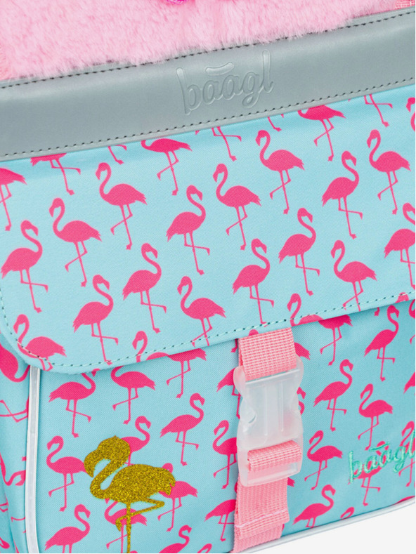 BAAGL  Розова ученическа чанта Zippy Baagl Фламинго
