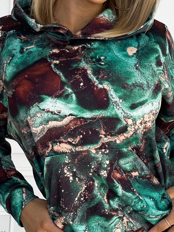 numoco Кенгуру с качулка - тюркоазено кафяв мрамор Numoco